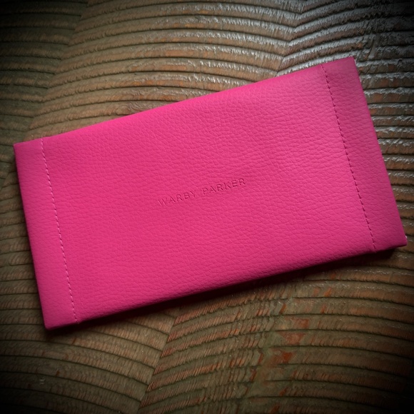 NEW Warby "Parker Pouch" Double Two-Sided Soft Glass Case in Fuchsia - Picture 1 of 6